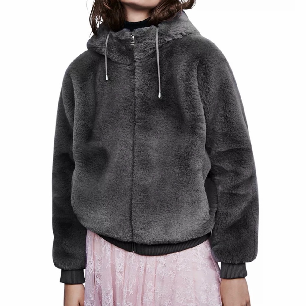 Maje fur bomber jacket, M